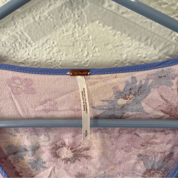 Free People Top Women's Small Venice Tie Front Hippie Boho Blouse Coquette Girl - Picture 7 of 10